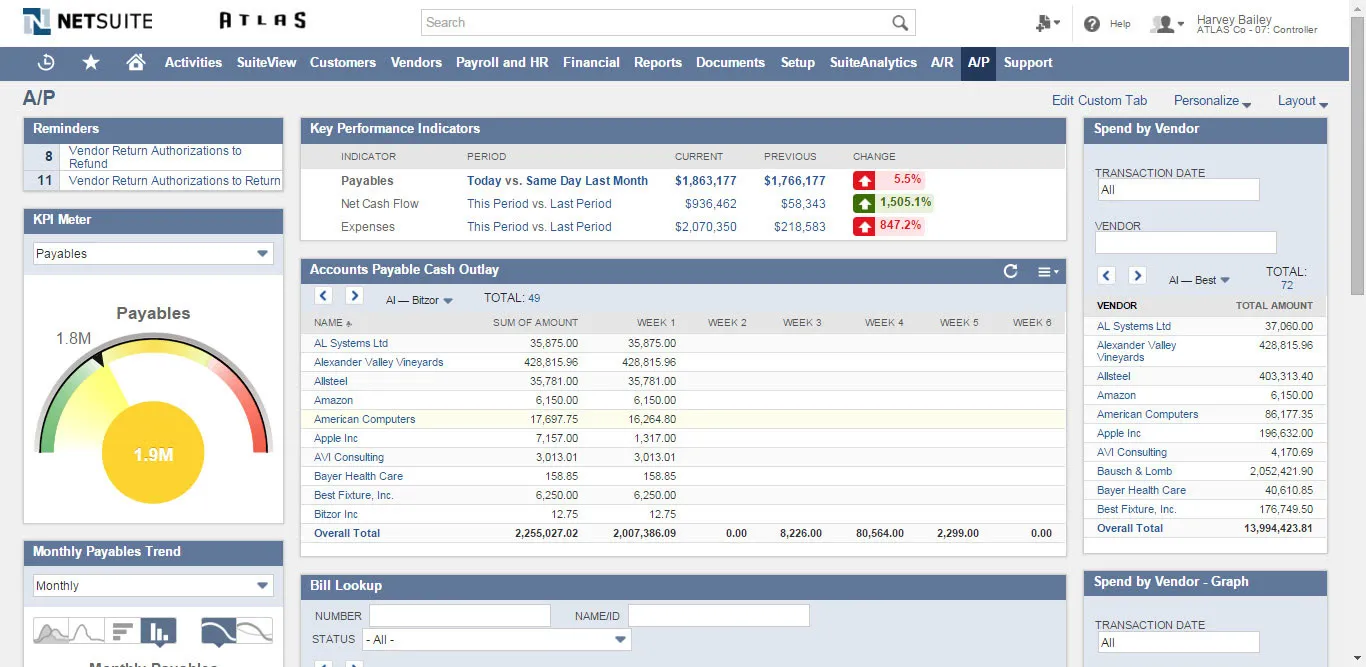 NetSuite Manufacturing Production Management dashboard