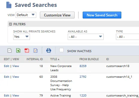 NetSuite Saved Searches - Administrator Access