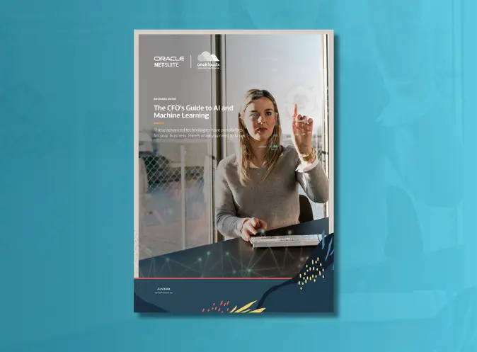 cfo-guide-to-ai-whitepaper-cover Whitepaper cover for The CFOs Guide to AI and Machine Learning by Oracle NetSuite and OneKloudX