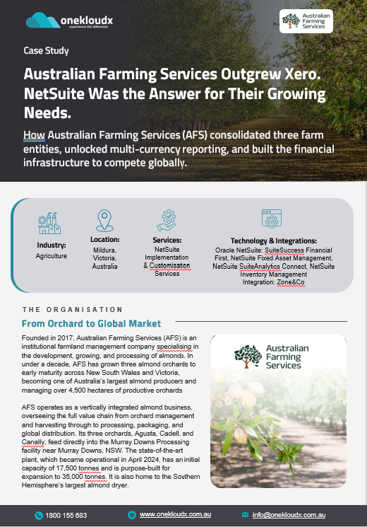 Australian Farming Services Case Study | NetSuite Implementation and Customisation